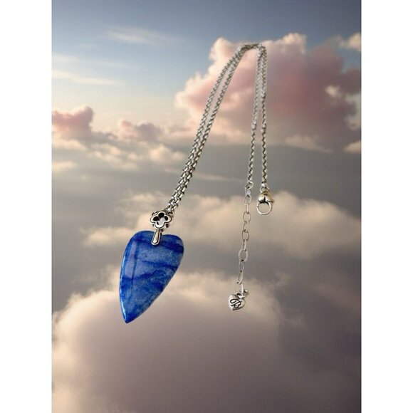 Brighton Silver Plated TOLEDO WITH LOVE Blue Quartz Heart Pendant Necklace - Picture 5 of 6